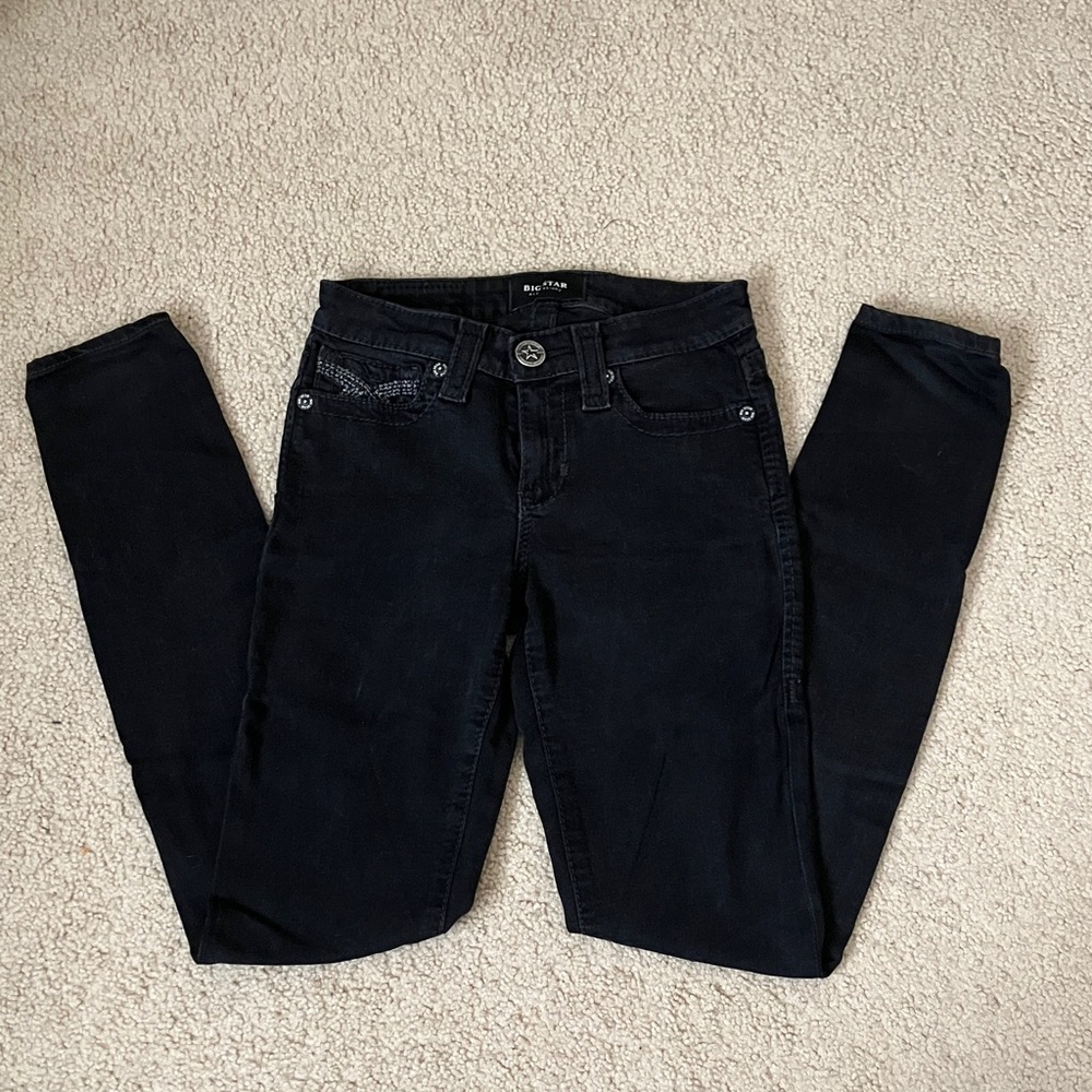 Big Star Alex Skinny Black Jeans, 0/24, Soft and Stretchy